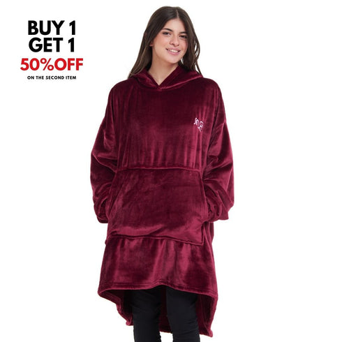 Snuggs Blanket Hoodie Dark Red